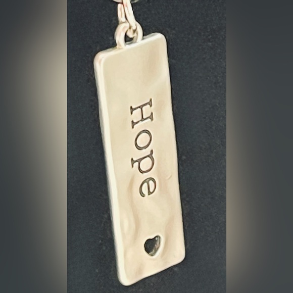 Pendant Long Cross & Hope Cutout Heart Charm - Picture 3 of 7